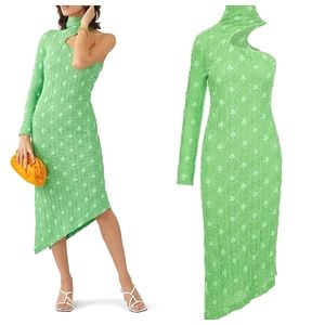 NWT REJINA PYO Kiki Midi Dress 6 Green Lace